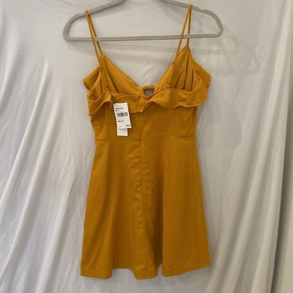 All In Favor women’s dress size xsmall NWT ruffle tie linen mini dress - Picture 3 of 5